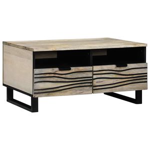 vidaXL Mesa de Caf&eacute; con caj&oacute;n Beige y Negro 80 x 54 x 40 cm