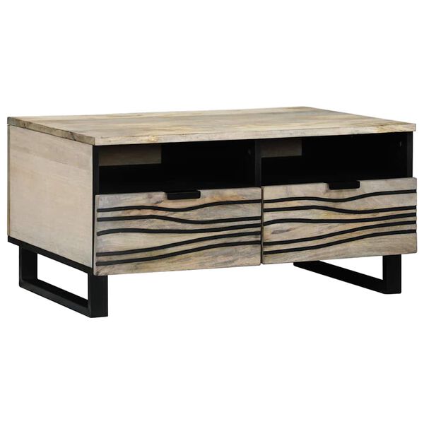 vidaXL Mesa de Caf&eacute; con caj&oacute;n Beige y Negro 80 x 54 x 40 cm