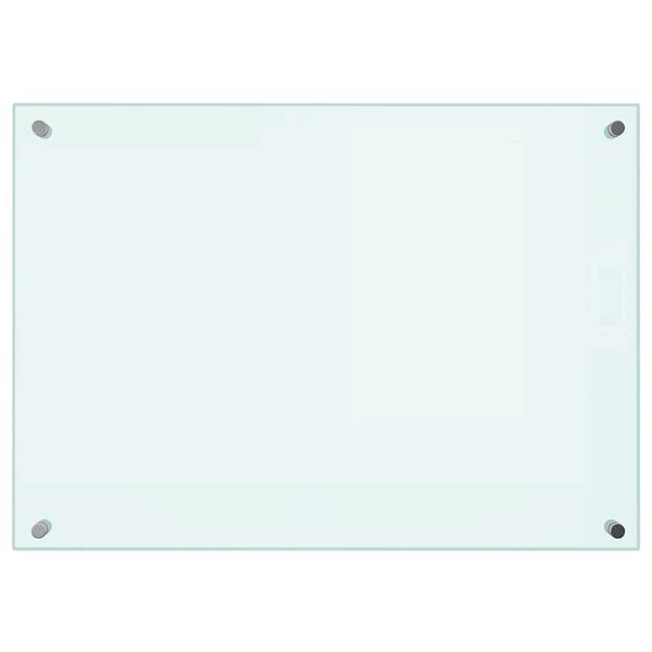 vidaXL Protecci&oacute;n salpicaduras cocina vidrio templado color leche 70x50 cm