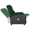 vidaXL Sillón de masaje de cuero sintético y tela verde