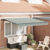 vidaXL Toldo Retr&aacute;ctil Manual Verde y 350 x 250 cm Poli&eacute;ster y Acero