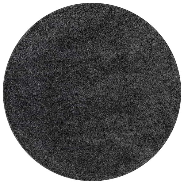 vidaXL Alfombra Shaggy Antideslizante Gris oscuro 120 x 120 cm PP