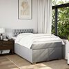 vidaXL Cama box spring con colch&oacute;n tela gris claro 120x200 cm