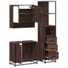 vidaXL Set de muebles baño 3 pzas madera contrachapada roble marrón