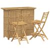 vidaXL Mesa de bar y taburetes para exterior 3 uds. Natural Bamb&uacute;