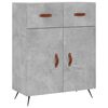 vidaXL Aparador de madera de ingenier&iacute;a gris hormig&oacute;n 69,5x34x90 cm