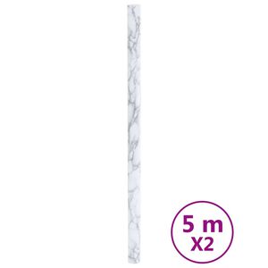 vidaXL Pegatinas de mueble autoadhesivas PVC blanco m&aacute;rmol 90x500 cm