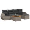 vidaXL Set de muebles de jard&iacute;n 6 pzas y cojines rat&aacute;n sint&eacute;tico gris