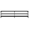 vidaXL Mueble de TV metal y madera contrachapada negro 200x30x50 cm
