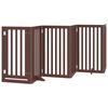 vidaXL Puerta para perros plegable 6 paneles madera &aacute;lamo marr&oacute;n 300cm
