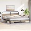 vidaXL Estructura de cama sin colch&oacute;n metal roble ahumado 193x203 cm