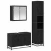 vidaXL Juego de muebles de ba&ntilde;o 3 pcs Roble Negro Madera contrachapada