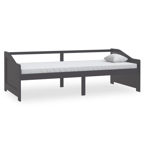 vidaXL Sof&aacute; cama de 3 plazas sin colch&oacute;n gris oscuro 90x200 cm