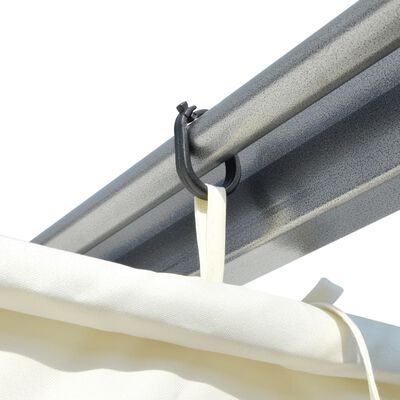 vidaXL Pérgola con techo retráctil blanco crema acero 3x3 m