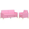 vidaXL Juego de Sof&aacute;s con Almacenamiento 2 pcs Rosa Poli&eacute;ster