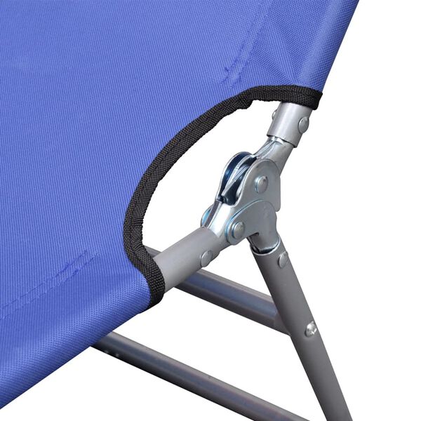 vidaXL Tumbona plegable de acero con recubrimiento polvo azul
