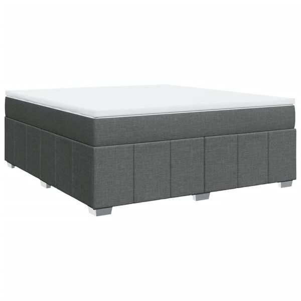 vidaXL Cama box spring con colch&oacute;n tela gris oscuro 180x200 cm