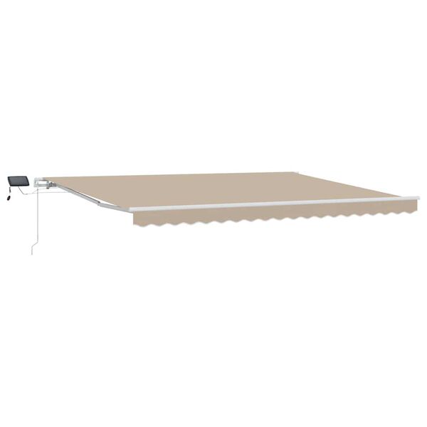 vidaXL Toldo Retr&aacute;ctil Manual Beige 450 x 300 cm Tela y acero