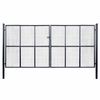 vidaXL Puerta de jard&iacute;n de malla acero galvanizado 400 x 175 cm gris