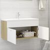 vidaXL Mueble con lavabo madera de ingeniería blanco y roble Sonoma