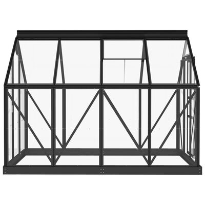 vidaXL Invernadero de vidrio gris antracita aluminio 155x200,5x191 cm