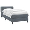 vidaXL Cama box spring con colch&oacute;n terciopelo gris oscuro 90x210 cm