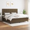 vidaXL Cama box spring con colch&oacute;n tela marr&oacute;n oscuro 200x200 cm