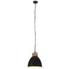 vidaXL L&aacute;mpara colgante industrial hierro negro y madera 46 cm E27