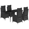 vidaXL Set de muebles jard&iacute;n 5 pzas con cojines rat&aacute;n sint&eacute;tico negro