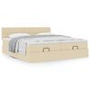 vidaXL Estructura de cama otomana con colchones tela crema 200x200cm