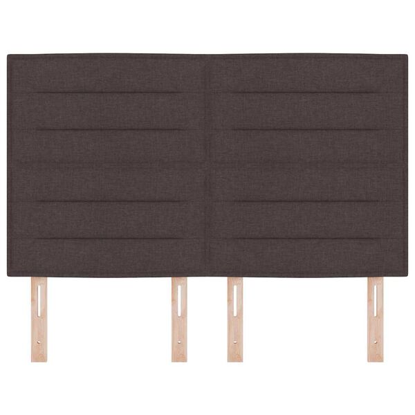 vidaXL Cabecero Marr&oacute;n Oscuro 144 cm tela