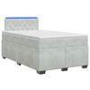 vidaXL Cama con Base Tapizada, Colch&oacute;n y Luz LED Gris Claro