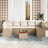 vidaXL Conjunto de sofá de jardín 8 pcs Beige y blanco