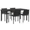 vidaXL Juego de muebles de exterior 5 pcs Negro y Antracita Textileno