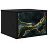 vidaXL Mesita de noche de pared WIJHE Roble Negro 36 x 33 x 25 cm
