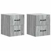 vidaXL Mesita de Noche de Pared 2 uds. Gris Sonoma 34,5 x 33 x 40 cm