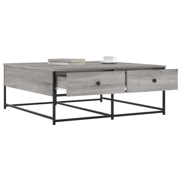 vidaXL Mesa de centro madera de ingenier&iacute;a gris Sonoma 100x99x40 cm