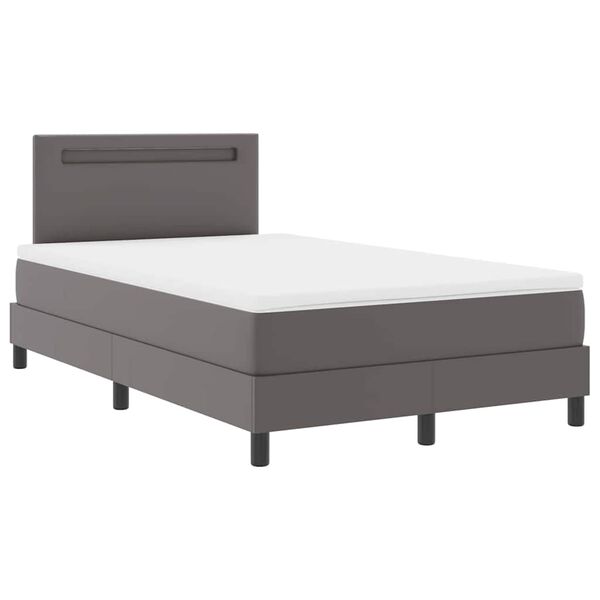 vidaXL Cama tipo Box Spring Gris 120 x 190 cm Cuero sint&eacute;tico