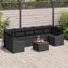 vidaXL Conjunto de sof&aacute; de jard&iacute;n 8 pcs Negro