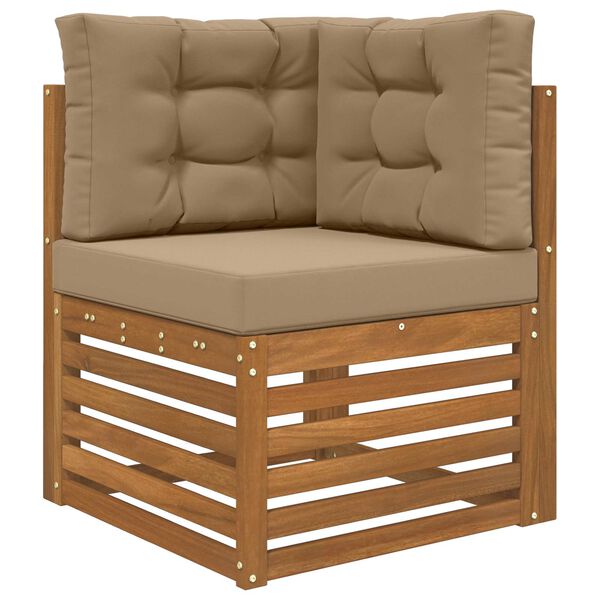 vidaXL Coj&iacute;n para sof&aacute; de exterior 3 pcs Taup&eacute; Poli&eacute;ster