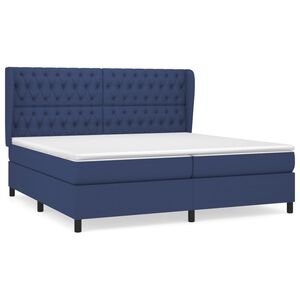 vidaXL Cama box spring con colch&oacute;n tela azul 200x200 cm