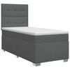 vidaXL Cama box spring con colch&oacute;n Gris oscuro 80 x 200 cm Tela