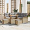 vidaXL Conjunto de sof&aacute;s de jard&iacute;n 8 pcs Beige rat&aacute;n sint&eacute;tico