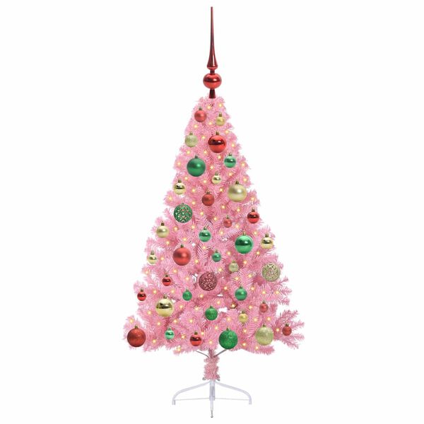 vidaXL &Aacute;rbol de Navidad Artificial Preiluminado Rosa 120 cm PVC