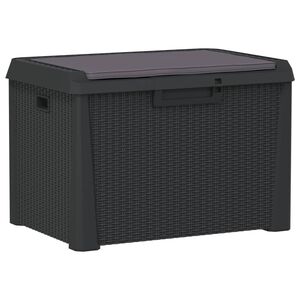vidaXL Caja de almacenaje jard&iacute;n con coj&iacute;n asiento PP antracita 125 L