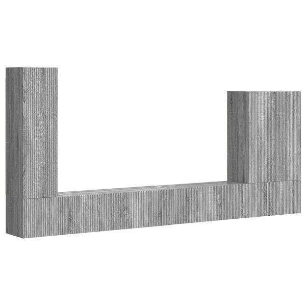 vidaXL Conjunto de mueble para TV de pared 6 pcs Gris Sonoma