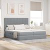 vidaXL Cama con tira de luces LED Gris Claro 180 x 200 cm tela