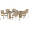 vidaXL Conjunto de Comedor de Jardín 7 pcs Beige ratán sintético