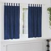 vidaXL Cortinas opacas 2 pcs Azul Oscuro 140 x 175 cm Terciopelo