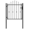 vidaXL Puerta de cerca HORST 100 x 100 cm Metal Negro Con cerradura